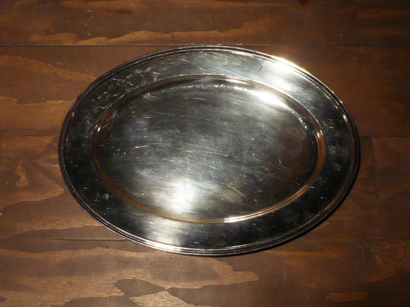 silver oval tray