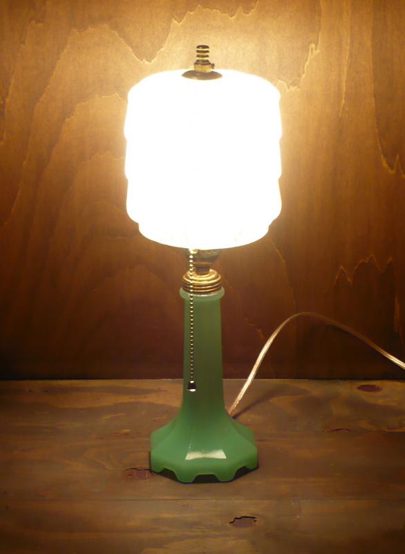 フランス製ガラステーブルランプ1灯、デスクライト　LCT 0167（2）