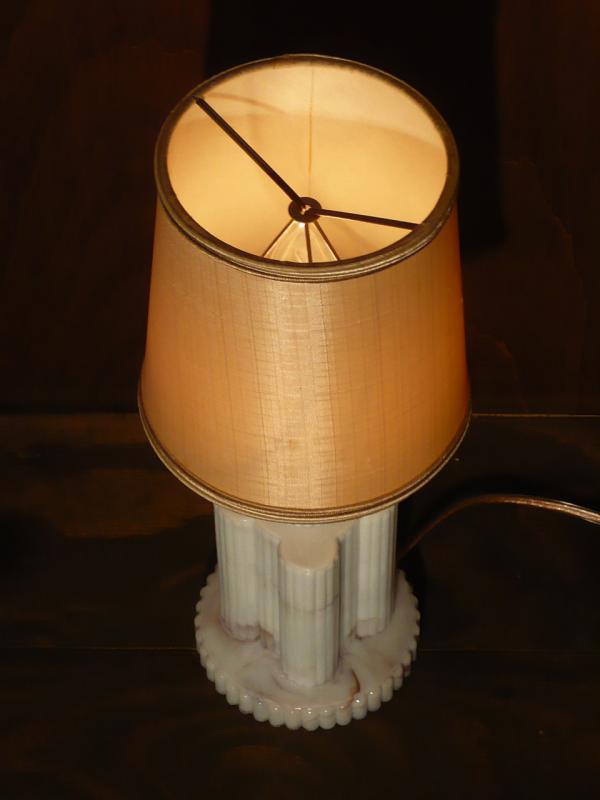 フランス製ガラスシェードテーブルランプ1灯、デスクライト　LCT 0172（5）
