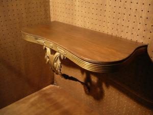 Italian brass & wood console table