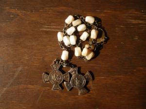 Italian white beads rosary
