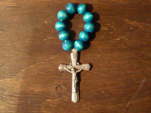 Italian green beads rosary ring