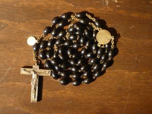 Italian black beads rosary