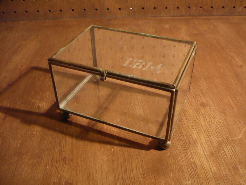 IBM glass & brass display case