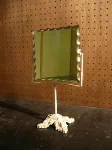 white mirror stand