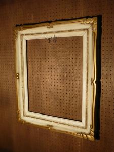 Italian white wood picture frame