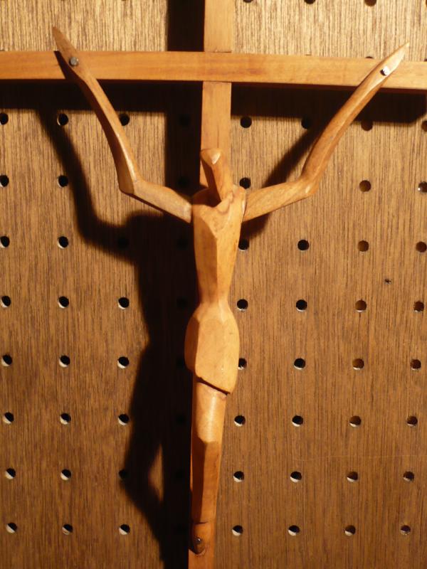 宗教美術品、芸術品（イタリア製木製壁掛クロス、十字架）　LCJ 0485（2）