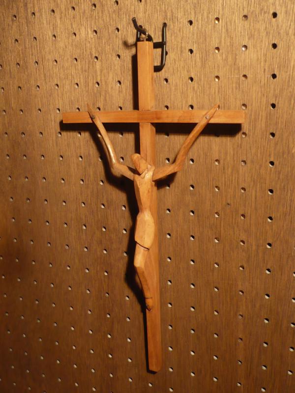 宗教美術品、芸術品（イタリア製木製壁掛クロス、十字架）　LCJ 0485（3）