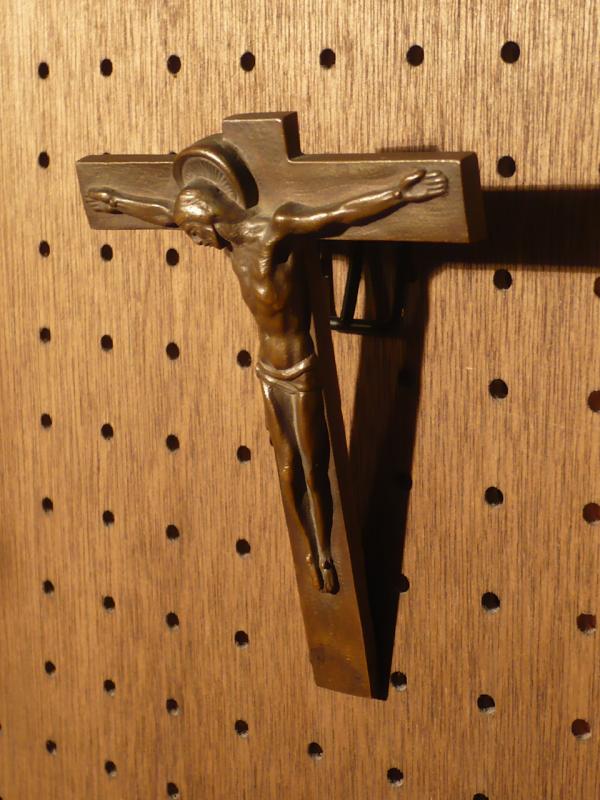 宗教美術品、芸術品（イタリア製真鍮製壁掛クロス、十字架）　LCJ 0491（3）