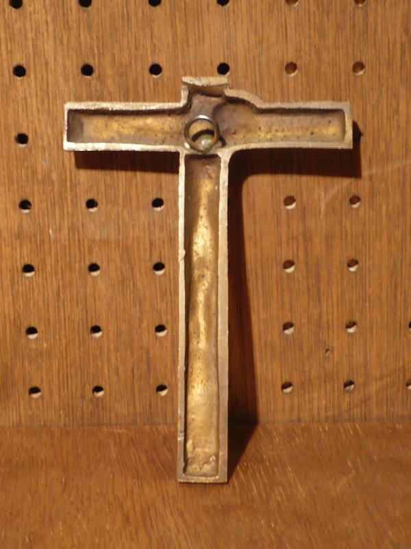 宗教美術品、芸術品（イタリア製真鍮製壁掛クロス、十字架）　LCJ 0491（4）