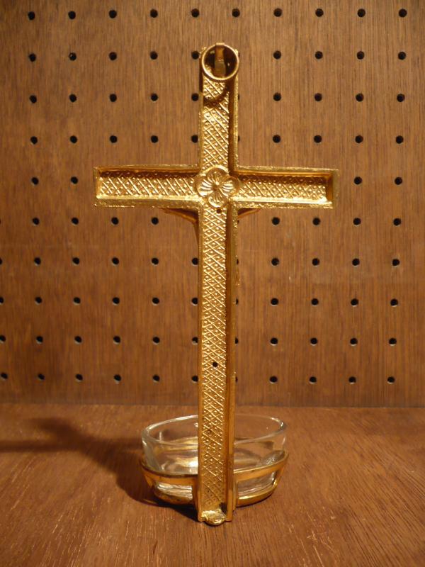 宗教用品、道具（クロススタンド、壁掛け真鍮クロス、聖水入れ）　LCJ 0479（4）