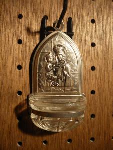 Italian silver maria holy water font
