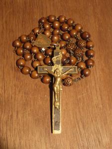 Italian wood beads rosary