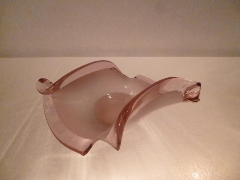 Murano pink & white art glass