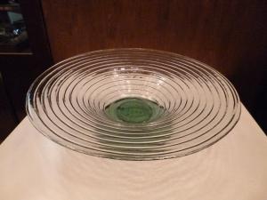 Murano glass green large saucer art glass