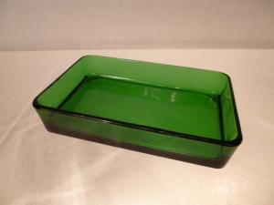 Forest green square glass plate