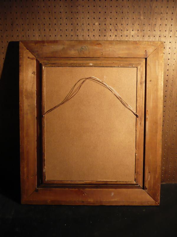 イタリア製インテリア壁掛け鏡、ウッド（木）アンティークミラー　LCK 0514（4）