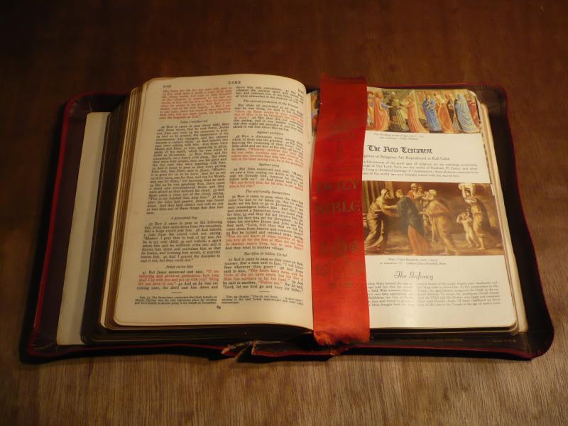 宗教用品、道具、アンティーク聖書、アンティーク宗教本、クロス装丁本　LCJ 0472（3）