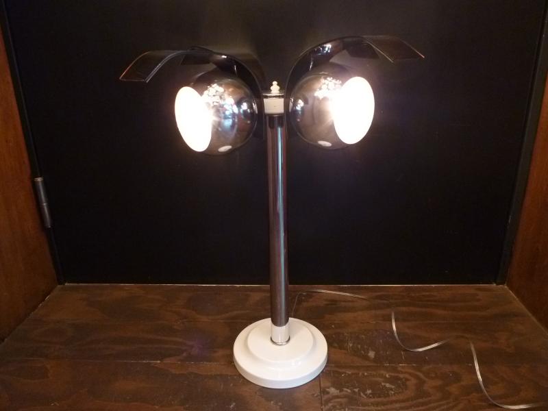 Smoke acrylic & Chrome table lamp 4灯
