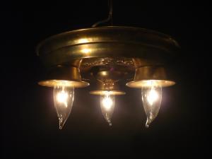 Italian brass ceiling lamp 3灯（天井直付/シーリングランプ）
