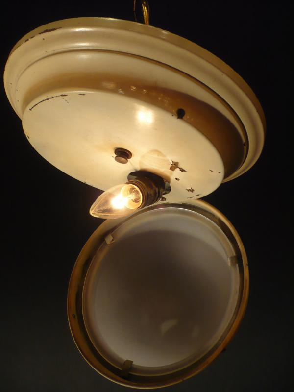 イギリス製小型白ランプ、フロストガラスインテリアライト、ホワイト玄関照明、廊下ライト、　LCH 0874（3）