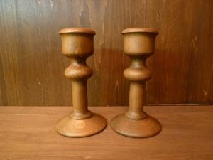 Wood candle stand (Pair)