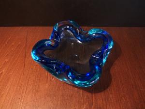 Murano blue & turquoise blue art glass