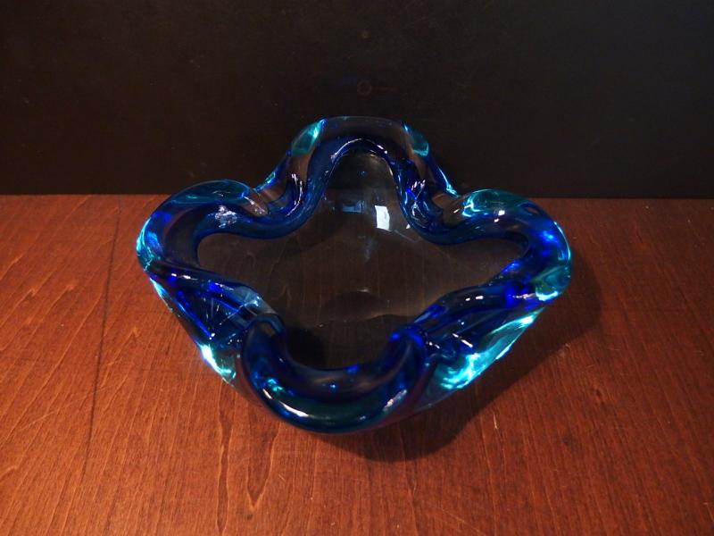 イタリアムラノガラス（ヴェネツィアングラス）製　ガラスオブジェ　調度品　皿　器　USM 1273（2）