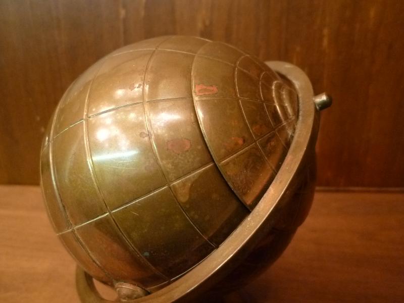 真鍮製地球儀型灰皿　レア　USM 1258（5）
