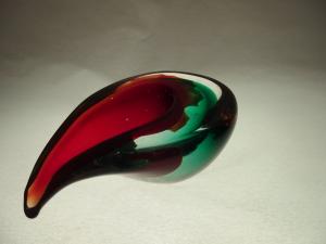 Red & green art glass