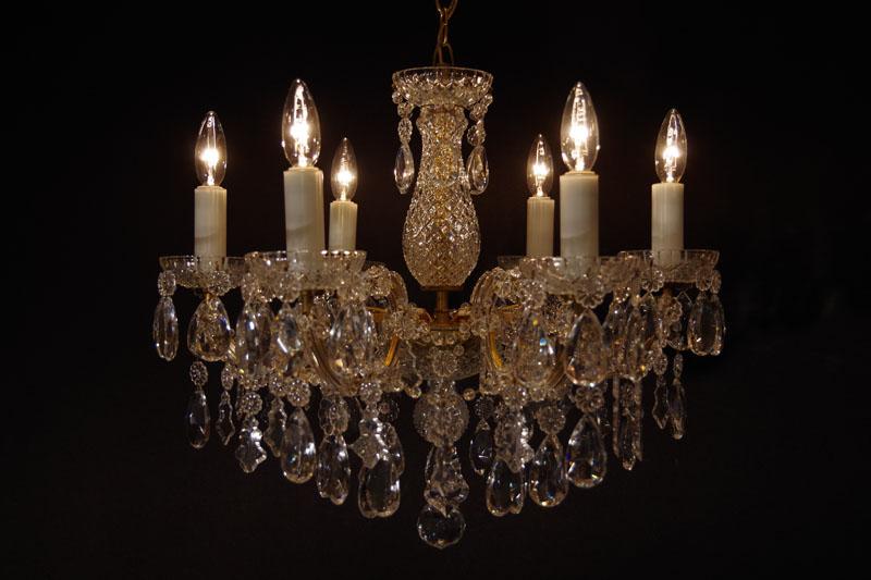 Czechoslovak glass Maria Theresa chandelier 6灯