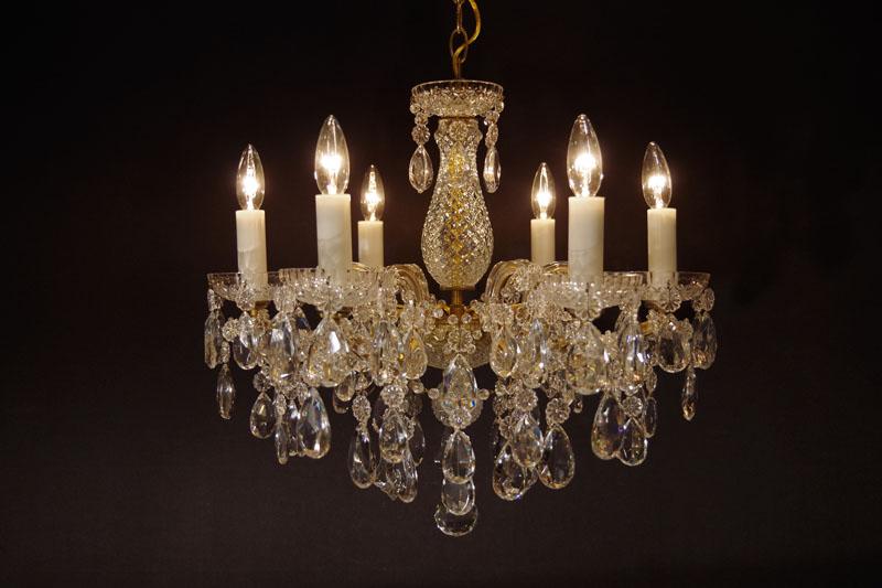 Czechoslovak glass Maria Theresa chandelier 6灯