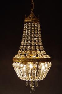 French brass pear chandelier 3灯