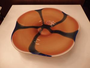 Murano flower large saucer art glass