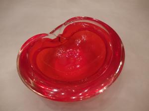 Alfredo Barbini Murano beautiful red art glass bowl