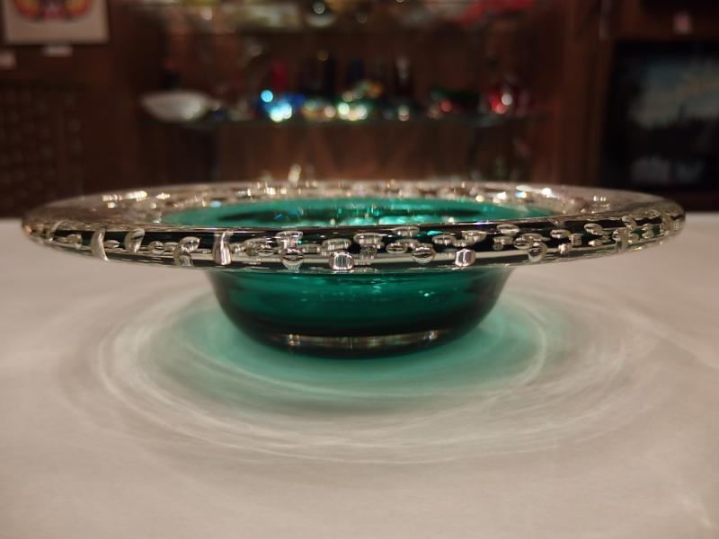 イタリアムラノガラスオブジェ　ヴィンテージ　アートガラス  気泡入り　USM 1316（3）
