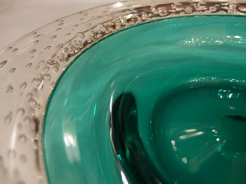 イタリアムラノガラスオブジェ　ヴィンテージ　アートガラス  気泡入り　USM 1316（4）