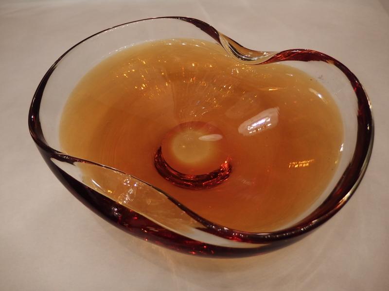 Large Murano amber art glass