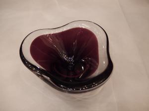 Murano purple & clear art glass
