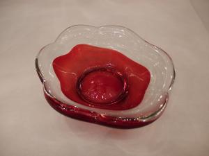 Murano red & clear art glass