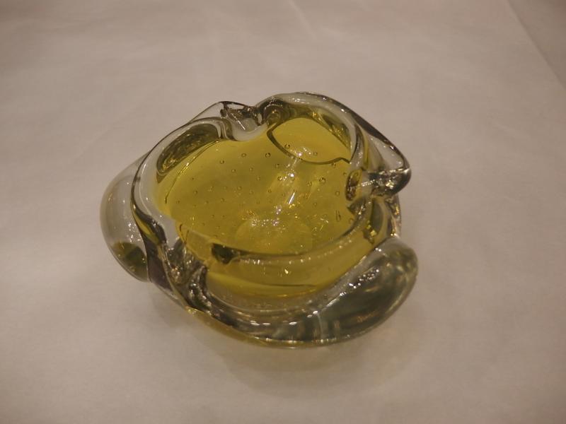 Murano lemon yellow with bubble art glass bowl