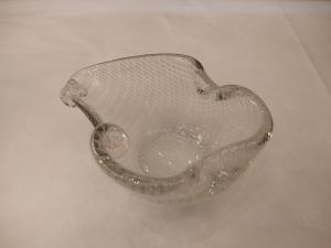 Murano clear with lace art glass bowl