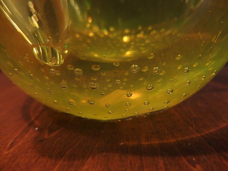 イタリアムラノガラスオブジェ　ヴィンテージアートガラス灰皿　気泡入り　USM 1388（5）