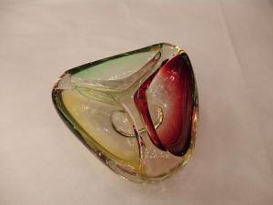 Murano multi color art glass ash tray