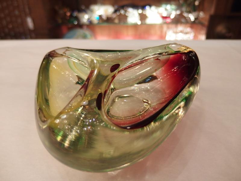 イタリアムラノガラスオブジェ　ヴィンテージアートガラス灰皿　マルチカラー　USM 1399（4）