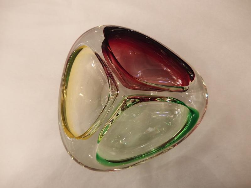 イタリアムラノガラスオブジェ　ヴィンテージアートガラス灰皿　マルチカラー　USM 1377（2）