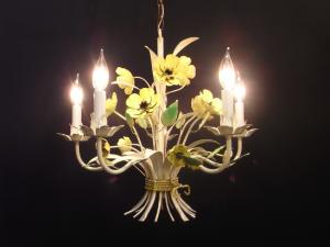 French white flower chandelier 5灯