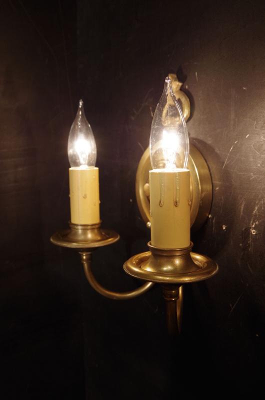 真鍮製ウォールブラケット、壁ブラケット照明、ウォールランプ、ライト、レトロ照明　LCB 0319（5）