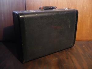 black leather trunk case