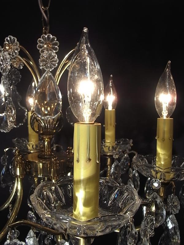 フランス製ガラスビーズシャンデリア、フレンチ真鍮シャンデリア、インテリア照明　LCH 0935（3）